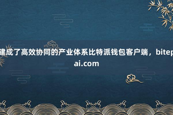 建成了高效协同的产业体系比特派钱包客户端，bitepai.com