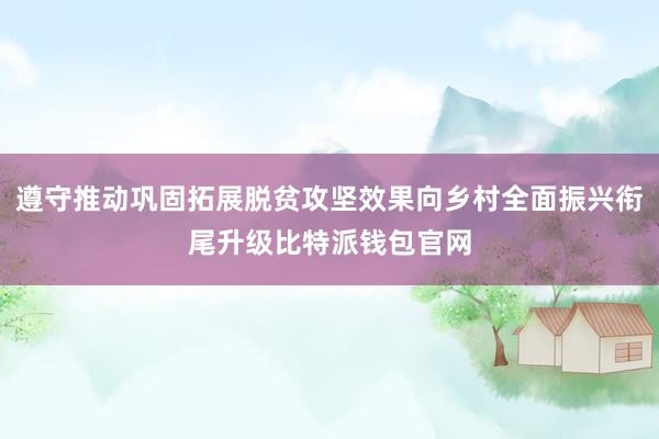 遵守推动巩固拓展脱贫攻坚效果向乡村全面振兴衔尾升级比特派钱包官网