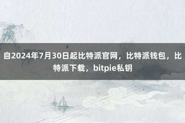 自2024年7月30日起比特派官网，比特派钱包，比特派下载，bitpie私钥