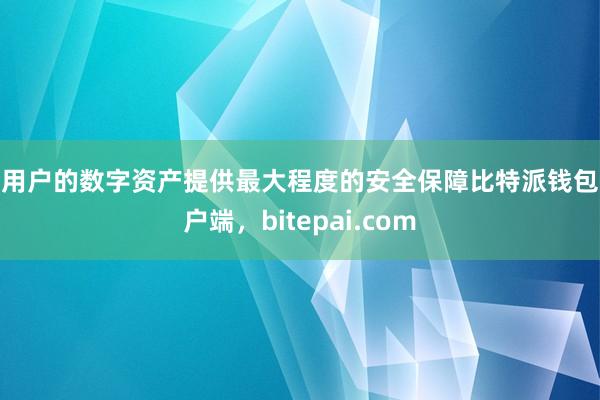 为用户的数字资产提供最大程度的安全保障比特派钱包客户端，bitepai.com