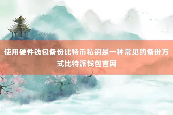 使用硬件钱包备份比特币私钥是一种常见的备份方式比特派钱包官网