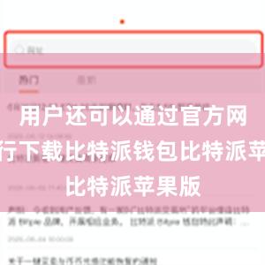 用户还可以通过官方网站进行下载比特派钱包比特派苹果版