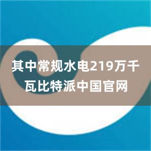 其中常规水电219万千瓦比特派中国官网