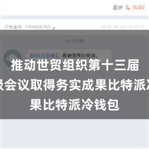 推动世贸组织第十三届部长级会议取得务实成果比特派冷钱包