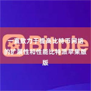 一直致力于提高比特币网络的扩展性和性能比特派苹果版