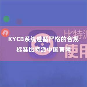 KYCB系统遵循严格的合规标准比特派中国官网